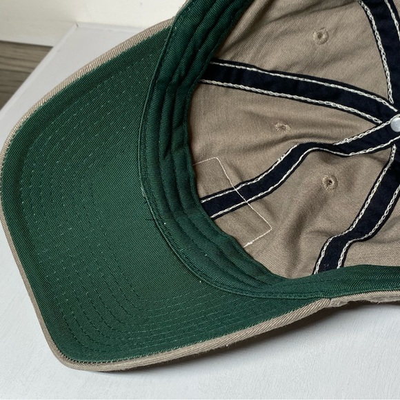 Vintage Mudd Jeans Hat Fresh Style Hand Print Logo StrapBack Tan Baseball Cap - Picture 10 of 13